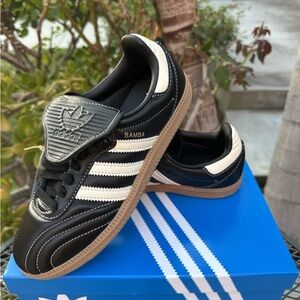 Women's adidas Originals Samba Long Tongue Shoes - Black Cream White Gum JS3937
